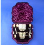 A cased Victorian silver Coffee Set, by James Wakely & Frank Clarke Wheeler, hallmarked London,