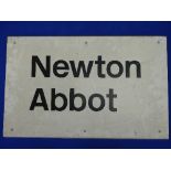 A British Railways 1970's Newton Abbot Sign.