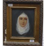 Early 20th School, Portrait of a Nun wearing a wimple, pencil and watercolour, 9¼in x 7½in (23.5cm x