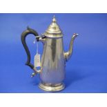 A George V silver Coffee Pot, by Richard Burbridge for Harrods, hallmarked London, 1913, in the