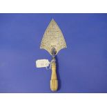 A late Victorian silver Presentation Trowel, by Fenton Brothers Ltd., hallmarked Sheffield, 1898,