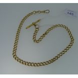 An 18ct yellow gold 'Albert' WatchChain, each link individually marked, with T-Bar, also marked