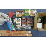 A Collection of OO Gauge Model Railway Accessories, including EFE OO scale lorries & buses, spare