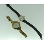 A Sekonda lady's Wristwatch, USSR period, with 17 Jewels movement, on black leather strap, 18mm
