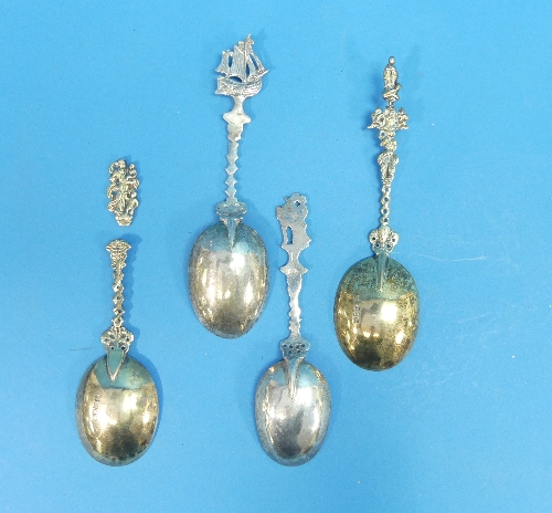 An early 19thC Dutch silver Birth Spoon, of traditional form with the finial moulded as a pair of - Image 2 of 7