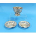 A pair of late Victorian silver Bon Bon Dishes, by A & J Zimmerman, hallmarked Birmingham, 1897,