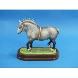 A Royal Worcester model of a "Percheron Stallion", limited edition No.411 of 500, modelled by