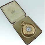 An American gold-plated half-hunter Pocket Watch, with circular dial, black Roman numerals and
