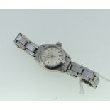 A Tudor Rolex Oyster Princess lady's stainless steel Wristwatch, with circular silvered dial and