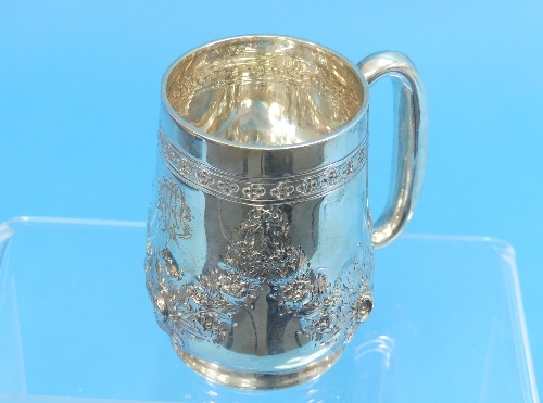 An Edwardian silver Christening Mug, by Mappin & Webb, hallmarked Sheffield, 1902, of conical form