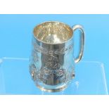 An Edwardian silver Christening Mug, by Mappin & Webb, hallmarked Sheffield, 1902, of conical form