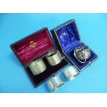 A cased pair of Victorian silver Napkin Rings, by Elkington & Co. Ltd., hallmarked Birmingham, 1894,