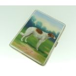 A George V silver and enamel Cigarette Case, by Adie Brothers, hallmarked Birmingham, 1928, of