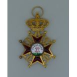 Imperial Germany; Baden, House Order of Fidelity, Grand Cross sash badge, in gold and enamel, the