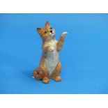 A Beswick pottery Persian Cat - on hind legs, MN.1883, ginger, 6½in (16.5cm) high, together with a