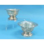 A pair of late Victorian silver Bon Bon Dishes, by Matthew John Jessop, hallmarked Birmingham, 1899,