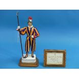 A Royal Worcester "Trooper of the Papal Swiss Guard" figurine, limited edition No 124 of 150,