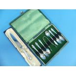 A cased set of six George VI silver Tea Spoons with Sugar Nips, by Cooper Brothers & Sons Ltd.,