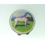 A French silver and enamel Powder Compact, retailed by Houbigant, with London import marks for 1928,