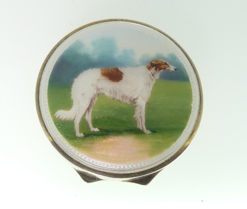 A Continental silver and enamel Powder Compact, London import marks for George Stockwell, 1928, of