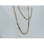 A 9ct yellow gold flattened link Chain, marked on the clasp 9k, approx weight 8.8g.