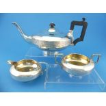 A George V silver three piece Tea Set, by Charles S. Green & Co. Ltd., hallmarked Birmingham,