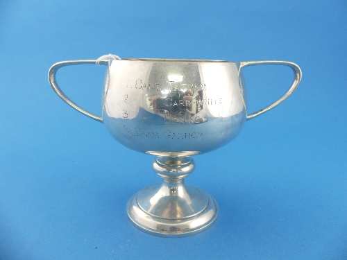 An early 20thC Indian silver two handled Trophy Cup, by Hamilton & Co., Calcutta, of plain