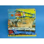 Corgi No.1138 Ford Articulated Car Transporter, orange, blue and grey, cab with lemon interior