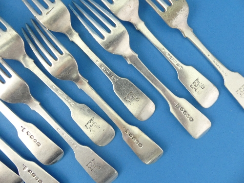 A set of five George IV silver Desert Forks, by Jonathan Hayne, hallmarked London, 1827, fiddle - Image 4 of 4