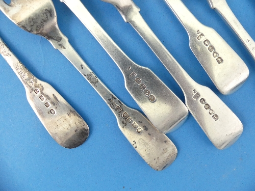 A set of five George IV silver Desert Forks, by Jonathan Hayne, hallmarked London, 1827, fiddle - Image 3 of 4