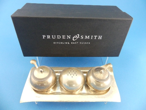 Pruden & Smith; A Contemporary silver four piece Cruet Set, by Anton Pruden & Rebecca Smith,