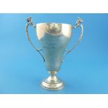 A George V silver Two handled Trophy Cup, by Mappin & Webb, hallmarked Sheffield, 1934, of conical