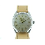 A Rolex Oyster Perpetual Air King stainless steel automatic gentleman's Wristwatch, the white dial