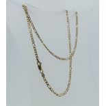 A 9ct flattened link Chain, 24in (61cm) long, marked on the clasp 375, approx total weight 12.5g.