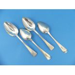 A set of four George III silver Table Spoons, by William Chawner II, hallmarked London, 1819, Old