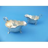 A pair of George VI silver Sauce Boats, by Frank Cobb & Co. Ltd., hallmarked Sheffield, 1938, of