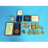 Medals; a W.W.1 group of three medals, awarded to Commr. P. F. Newcombe. R.N., comprising 1915-15