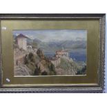 19th century School, Lugano, watercolours, a pair, signed "F.C.N." and dated 1875, 12in x 20in (30.5