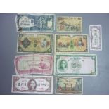 A collection of Bank Notes, mainly early 20thC, various countries including, China, India, Japan,