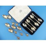 A set of six George V silver Tea Spoons, hallmarked Sheffield, 1933, together with a set of six