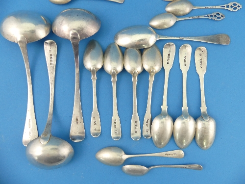 A quantity of assorted silver Flatware, including a George III serving spoon, by John Osborne, - Image 8 of 10