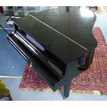 A Yamaha GH1 Baby Grand Piano, Serial No. B5150155, circa 1990's, gloss black finish, three pedals,