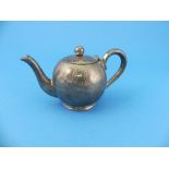 A small Victorian silver Teapot, by Mappin & Webb, hallmarked Sheffield, 1878, of bullet shape