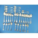 A collection of thirty three silver Teaspoons, including George III examples, 19thC Irish spoons