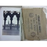 A 19thC Grand Tour Folio, containing large photographic prints on card of Venice, Florence, Rome,