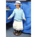 A Large Child Mannequin from Fields of Sidmouth, solid composition and painted face on wooden