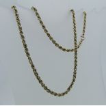A 9ct yellow gold double ropetwist Chain, 20½in (52cm) long, 5.8g.