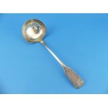 A George IV Irish silver Ladle, by Patrick Moore, hallmarked Dublin, 1820, the handle crested and