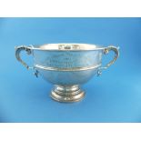 A George V silver two handled Trophy Bowl, by Goldsmiths & Silversmiths Co., hallmarked London 1912,