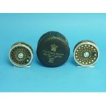 A Hardy Bros. Marquis #7 Fly Reel, in Hardy reel case, together with a Marquis #6 fly reel (2)